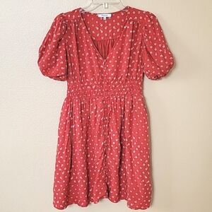 Madewell Red Sophia Bandana Flower Mini Dress - Size Small